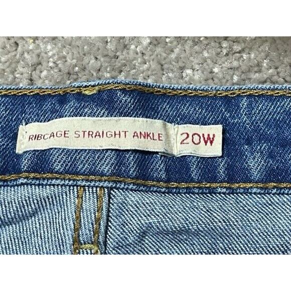 Levi's Ribcage Straight Jeans Womens Plus Size 20W Ankle Length Stretch Denim - Picture 9 of 11